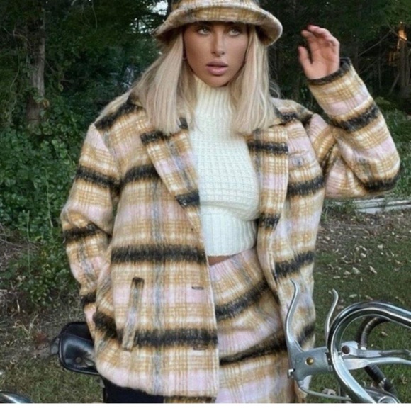 $269 For Love & Lemons X Revolve Rachel Plaid Jacket Coat women size XS - Picture 1 of 12